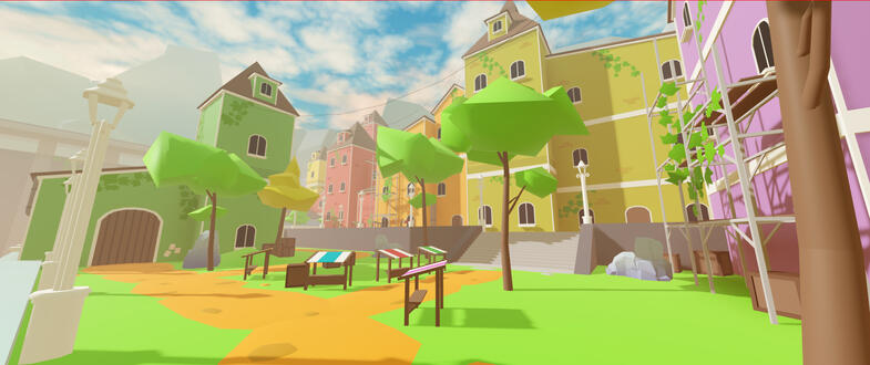 Low Poly Lobby - Church & Plaza